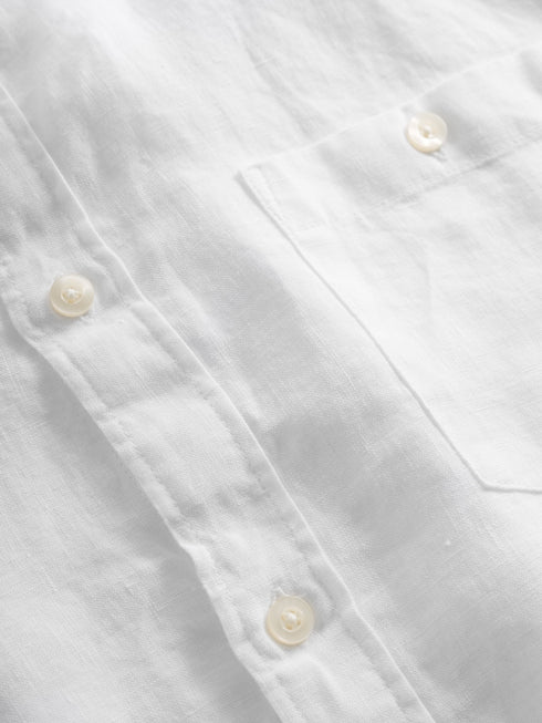 KnowledgeCotton Apparel - Custom fit linen shirt GOTS/Vegan - Bright White